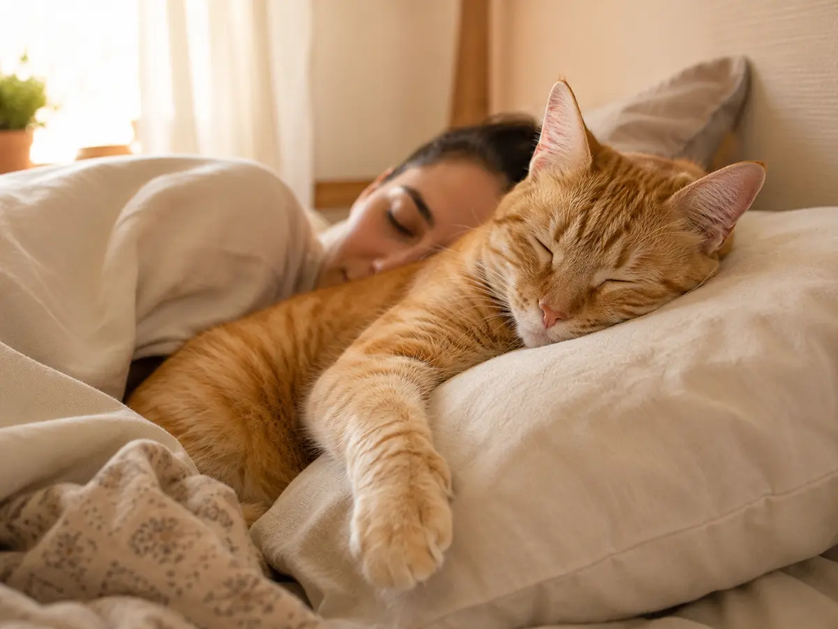 por qué mi gato duerme encima de mí
